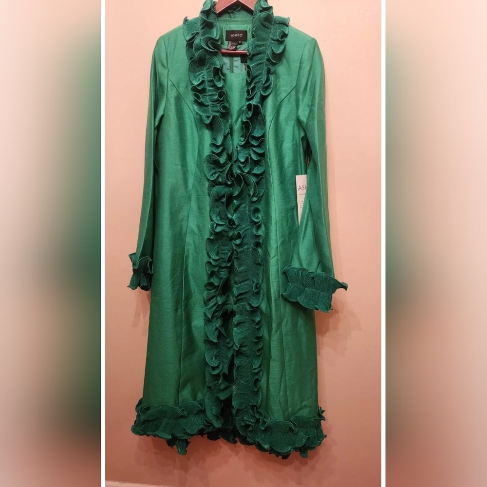 Ashro 2 pcs green ruffles dress size 10